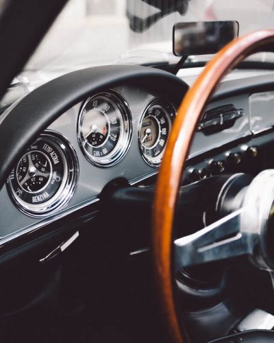 dashboard of a classic car
