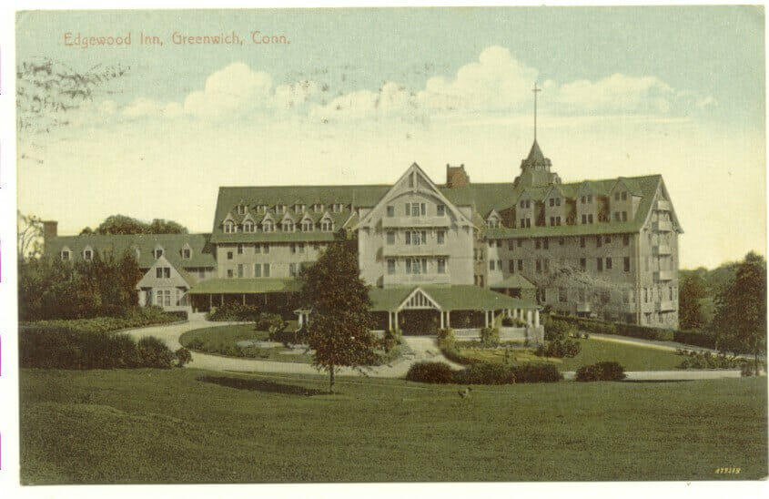 Postcard of the Edgewood Inn, a now closed hotel in Greenwich, CT