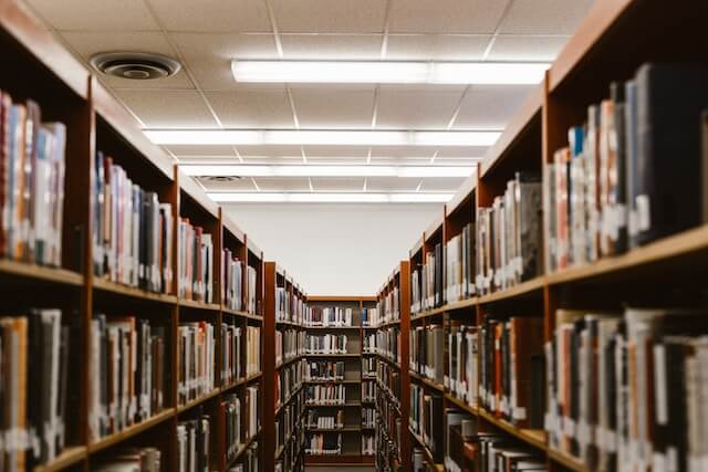 library shelves