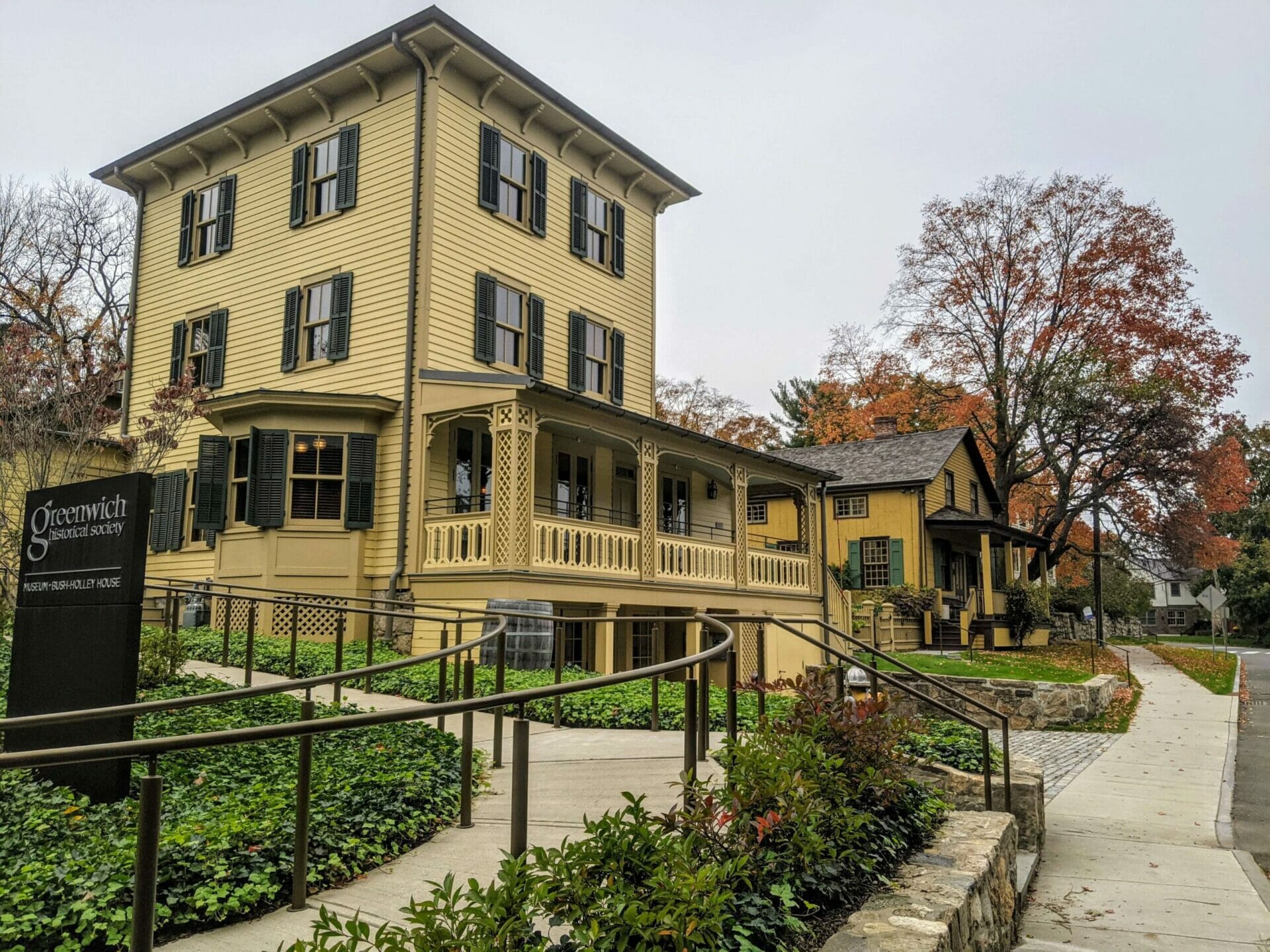 the campus of the Greenwich Historical Society in November