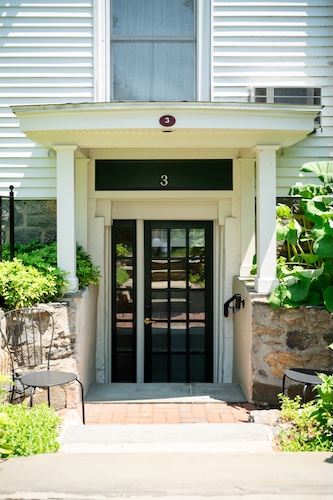 Private entrance and patio by Room 3