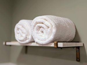 room 12 bath towels shelf scaled 1 Private King-Sized Bed on the Ground Floor: Room 12