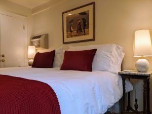 room 2 head of bed Private Entrance, King Bed, Close to Pool: Room 2
