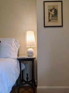 room 2 nightstand Private Entrance, King Bed, Close to Pool: Room 2