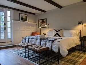 room 3 bed 1 Historic King Bed with Private Entrance: Room 3