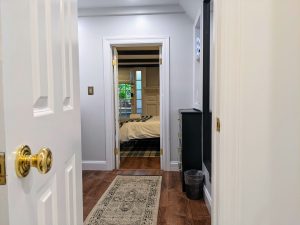 room 3 from bathroom door Historic King Bed with Private Entrance: Room 3
