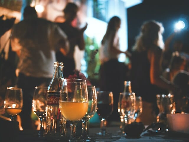 drinks on a table