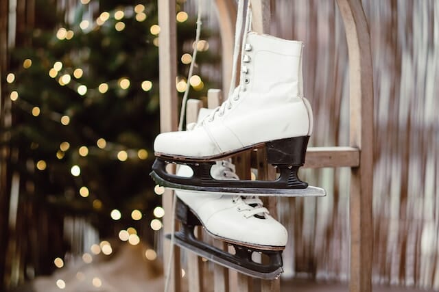 ice skates near an ice skating rink
