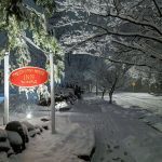 sign at stanton house inn, walking in the snow is one of the best things to do in greenwich ct in winter