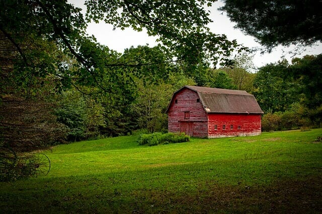 Red barn in New Hartford, Connecticut