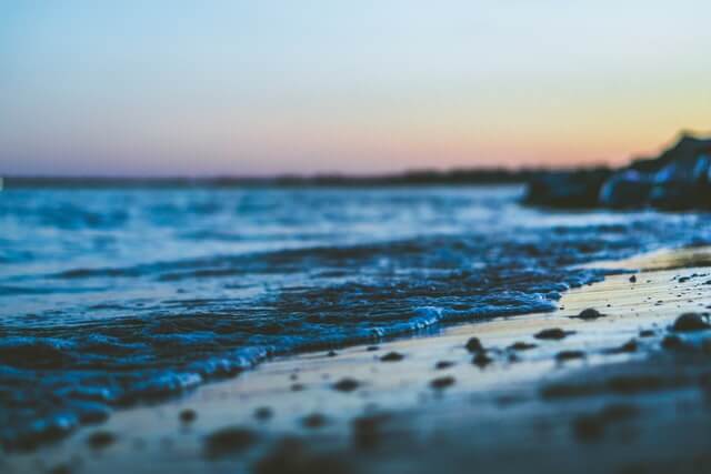sea foam on the beach in Connecticut