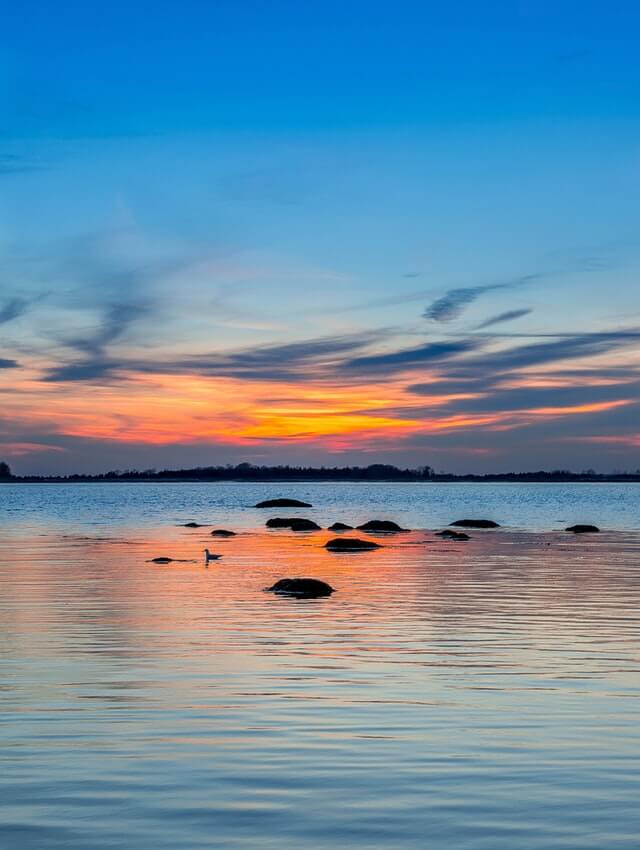 sunset over Long Island Sound