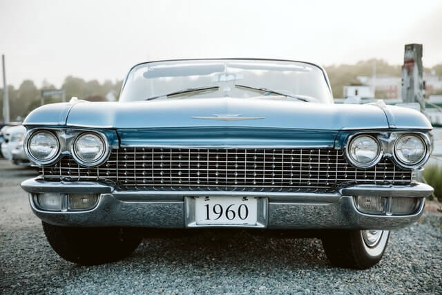 classic car on display at a summer festival