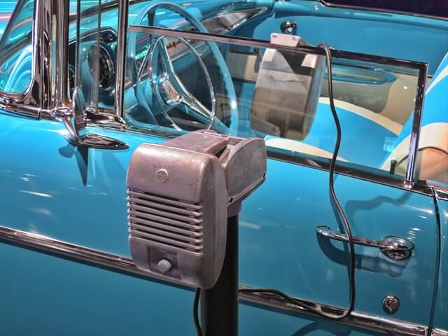 radio at a drive in movie theater in CT