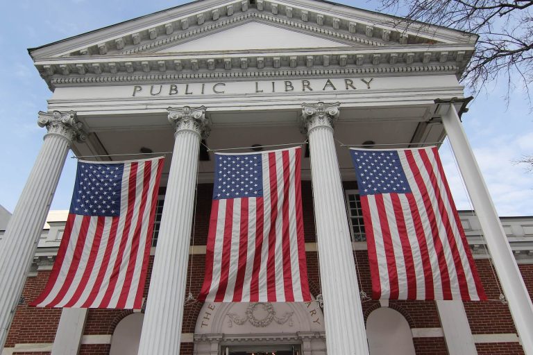 front of ferguson library in stamford ct