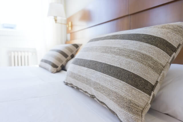 pillows on a guest bed