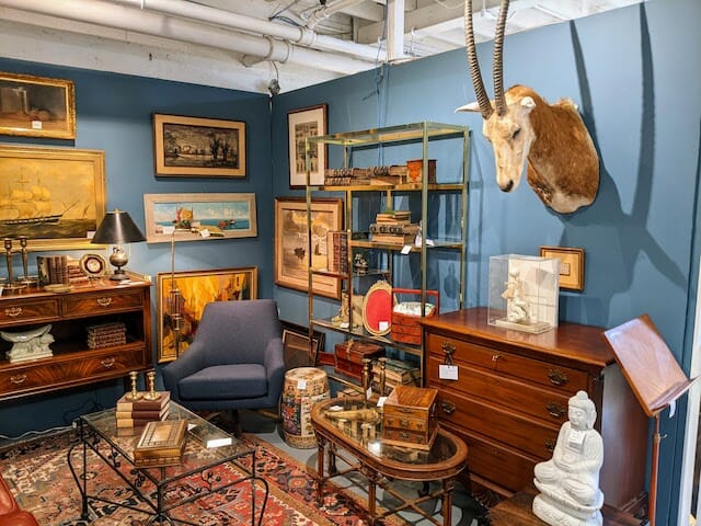 booth that's designed to look like a living room