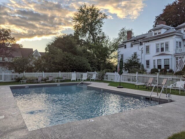 outdoor pool on an early fall day