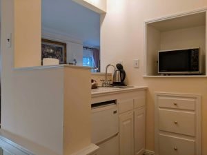 room 20 brush suite kitchenette scaled 1 King Suite with a Clawfoot Tub: The Brush Suite