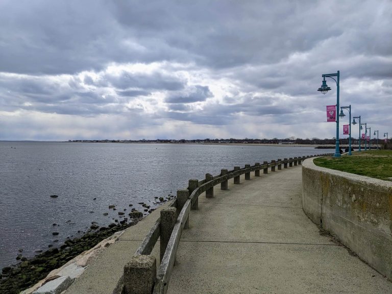 walkway along saint mary's by the sea, towards black rock harbor