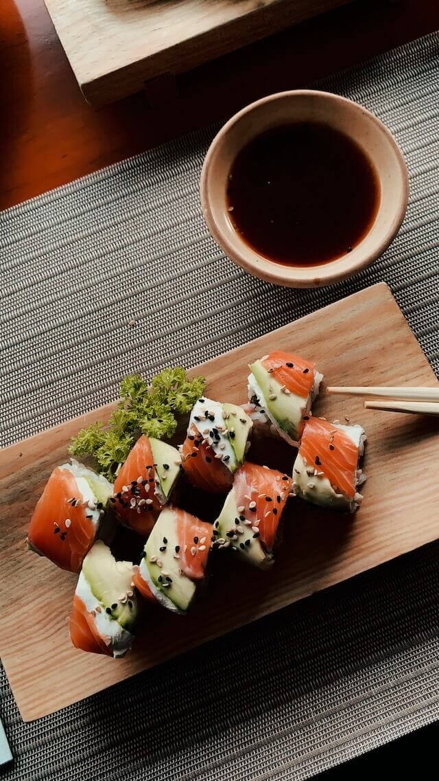 sushi in a contemporary setting