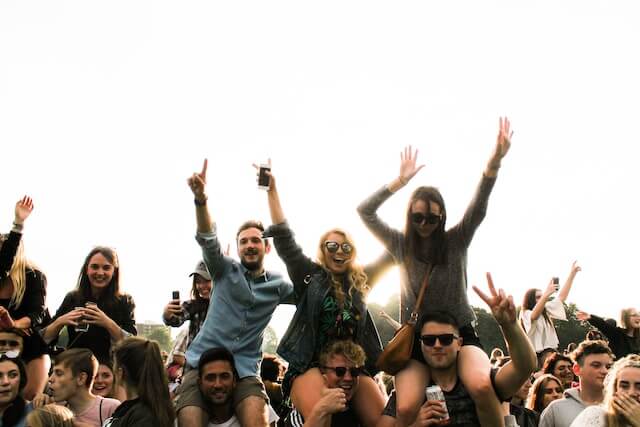 revelers enjoying a music festival