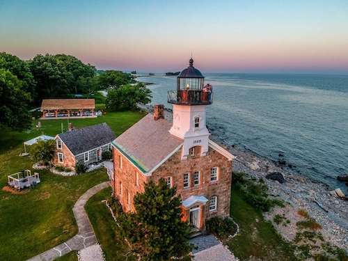 Sheffield Island Lighthouse at sunset