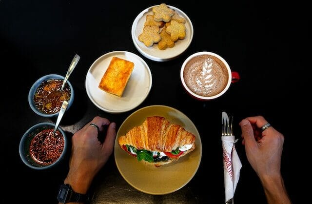 A selection of breakfast sandwiches