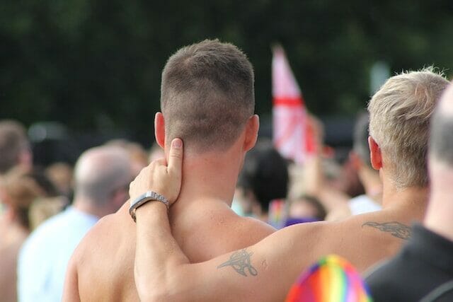 Gay men at a pride event in CT