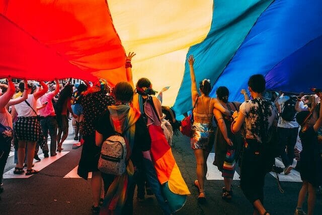 A group of people exploring a local LGBTQ+ community in Connecticut