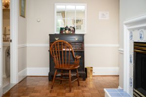 Desk and desk chair in Room 14