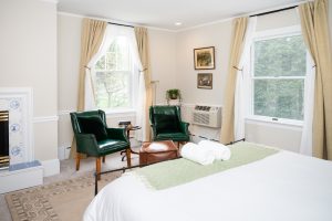 Room 14 seating by the windows