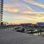 Winter sunset over Harbor Point, one of the best things to do in Stamford CT in winter