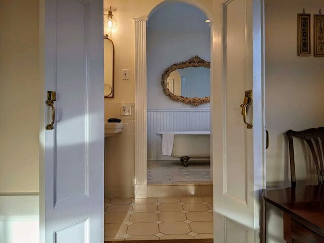 clawfoot tub in one of our king bedrooms suites in CT
