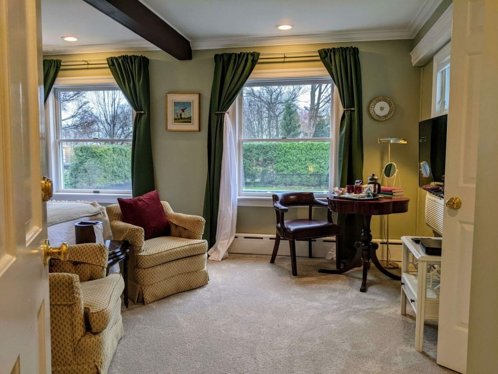 Charming Bed And Breakfast With Pool In Greenwich, Ct 7 Room 12 has a lovely view of the bed and breakfast pool