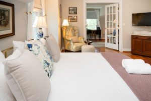 View of the sitting area from the bed