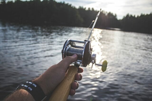 Enjoying a little peace while fishing in July at Ward Pound Ridge Reservation