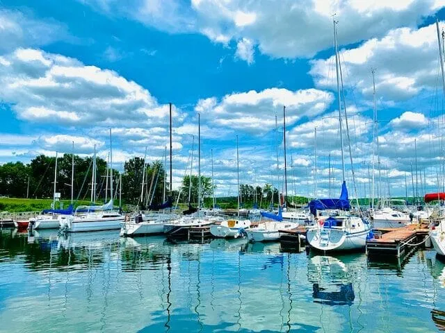 Marina by a park