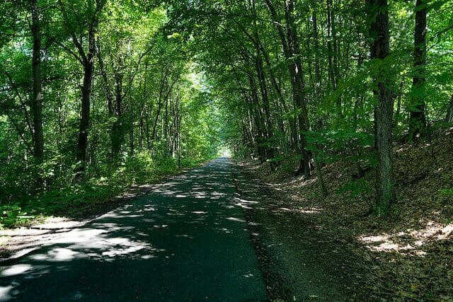 An image of the scenic Farmington Canal Trail, one of the top things to do in Avon CT area.