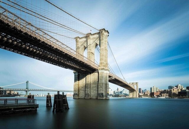 A winter walk along the Brooklyn Bridge in New York City