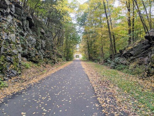 Cycling on the Hudson Valley Rail Trail is a fun October weekend activity with friends