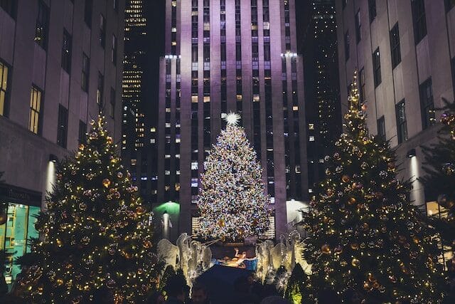 The holiday season in Rockefeller Center in New York City