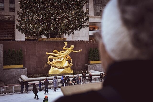 Ice skating at Rockefeller Center in New York City
