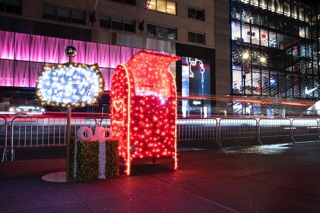 Christmas lights in Midtown Manhattan of New York City