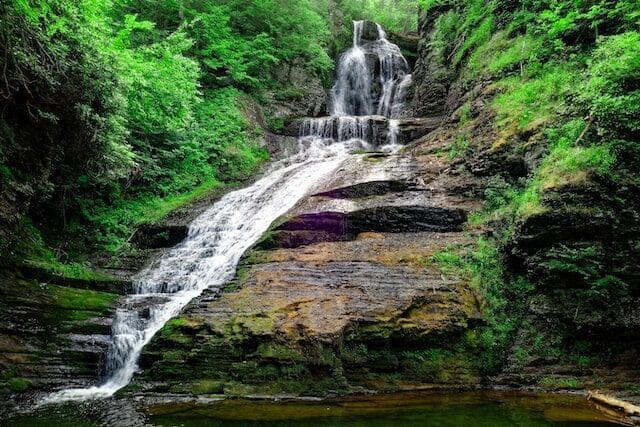 waterfall at the Delaware Water Gap