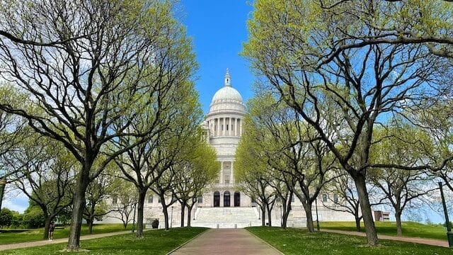 State capitol building in summertime