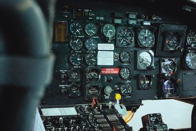 Cockpit of a helicopter at the Connecticut Air & Space Center