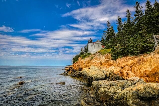Rocky shoreline at Acadia National Park, one of the best road trips from the big city (and most ambitious)