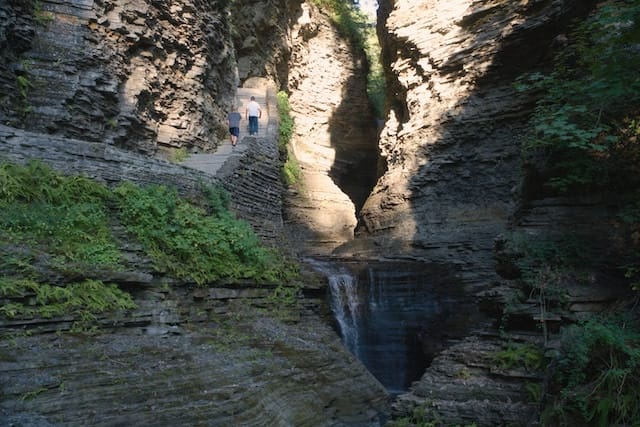 The trailhead for the Watkins Glen State Park trail to a gorgeous waterfall