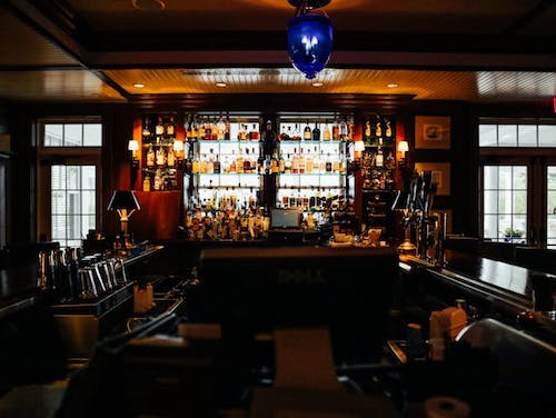 cozy bar in a charming town on romantic getaways in winter in New England